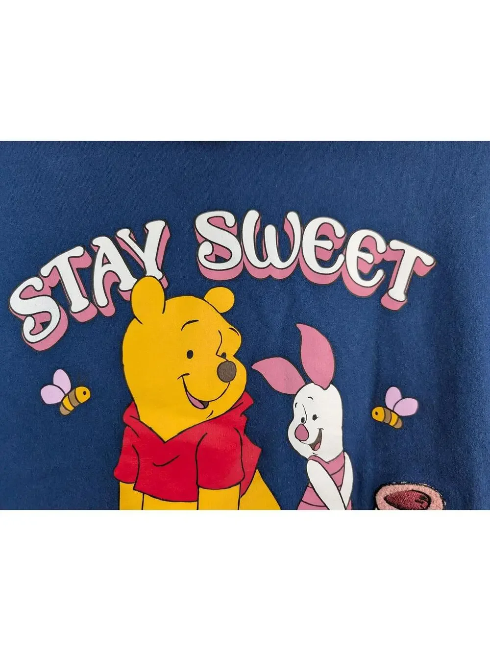 Disney Winnie‎ the Pooh Navy Blue Hoodie Sweatshirt Large